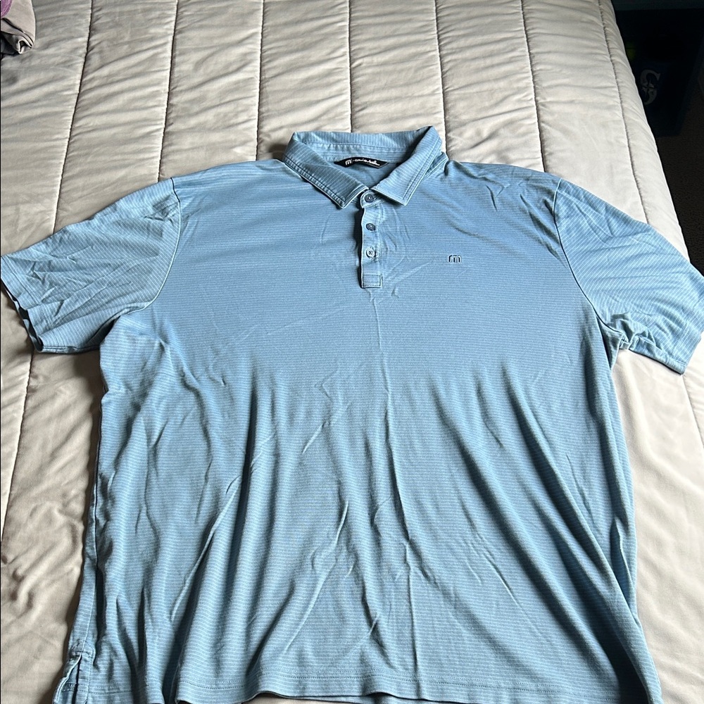 Travis Mathew Light Blue Men's Polo - Breathable Performance